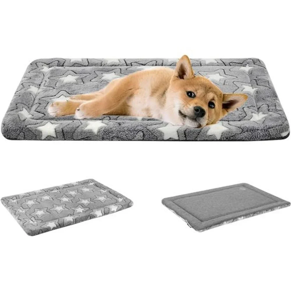 Dog Bed Mat Dog Crate Pad Reversible Kennel Pad, Grey
